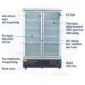 Upright two glass door freezer cabinet